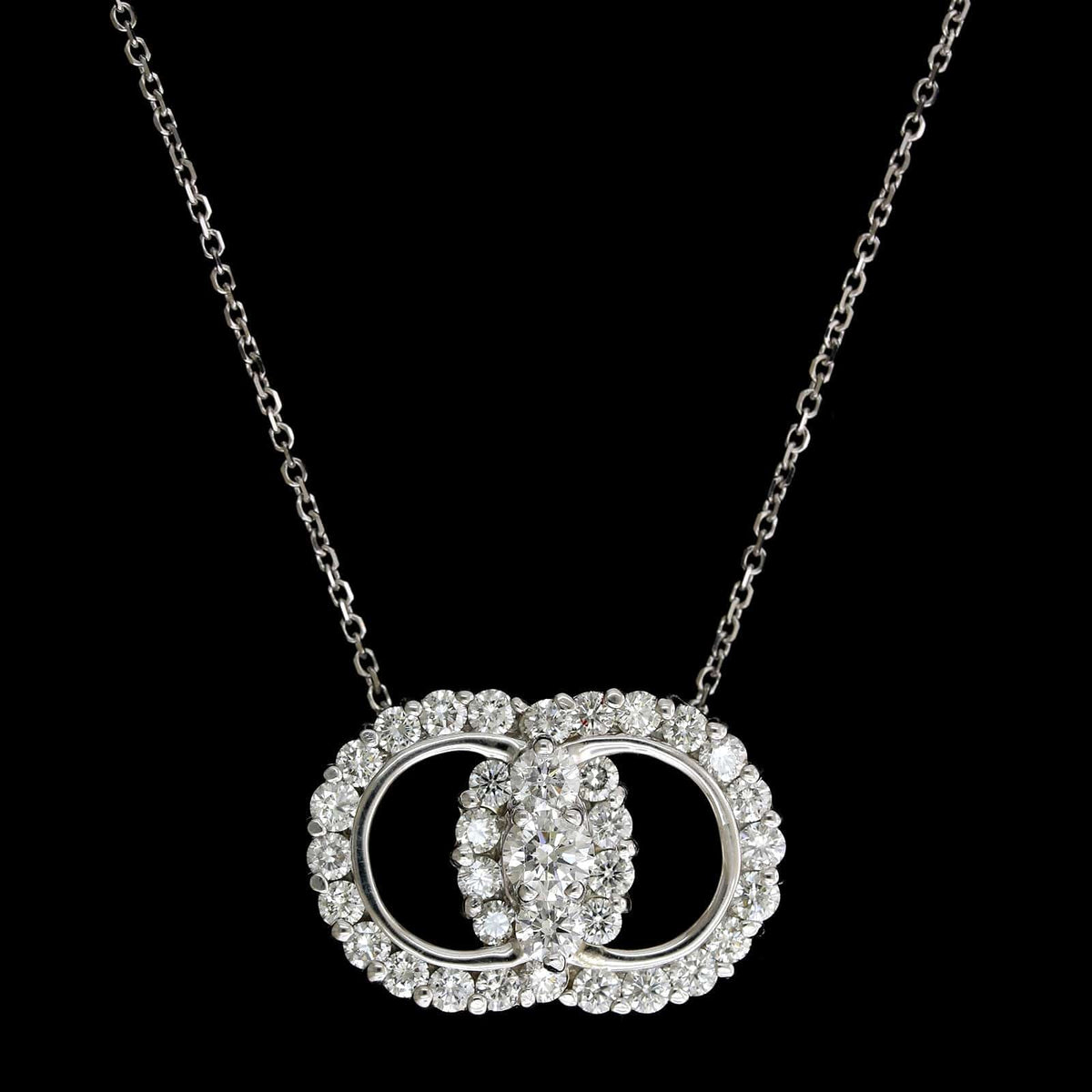 14K White Gold Estate Diamond Necklace