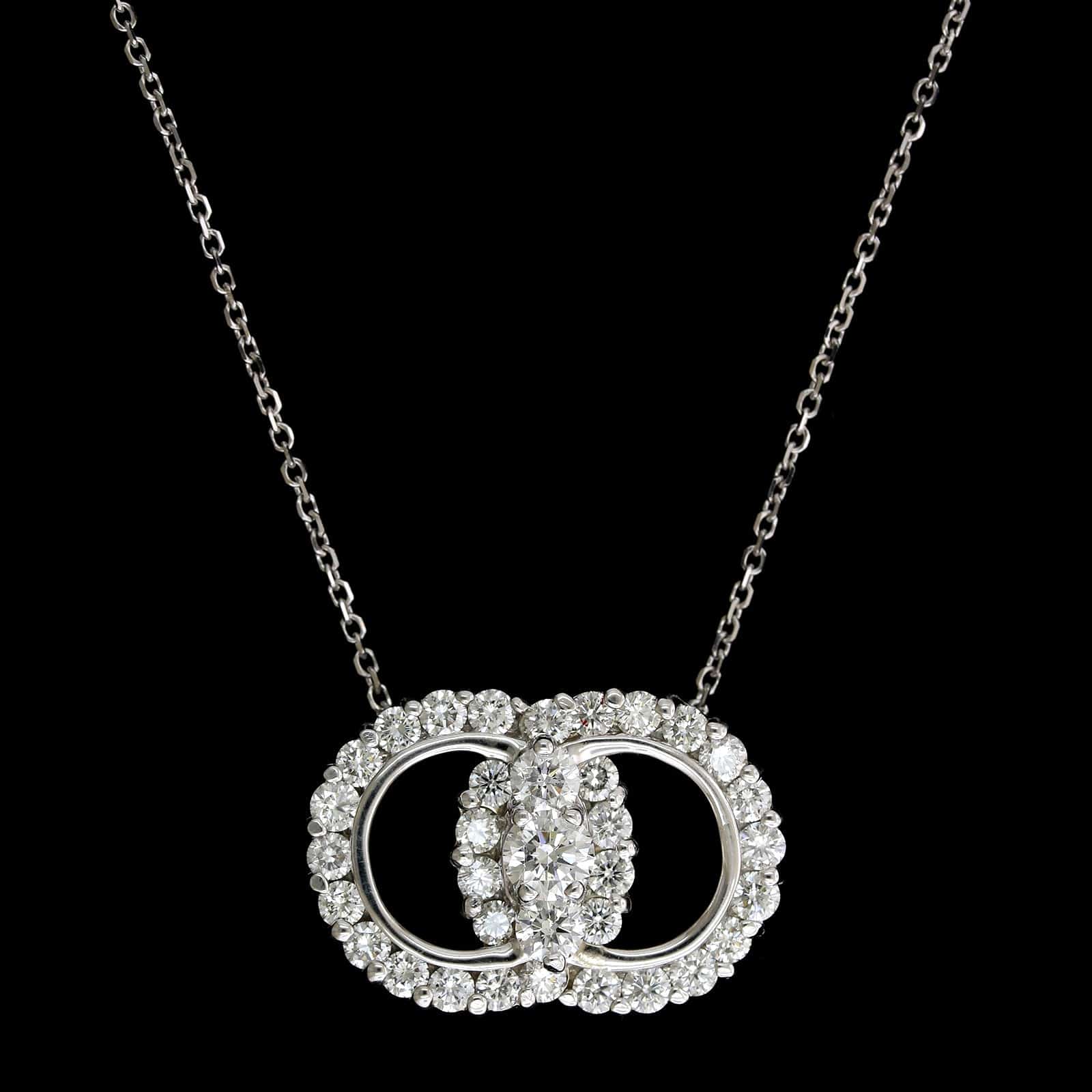 14K White Gold Estate Diamond Necklace