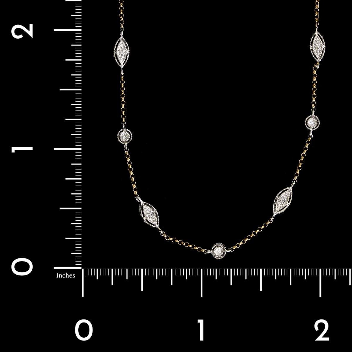 14K Two-tone Gold Estate Diamond Necklace