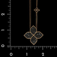 Roberto Coin 18K Rose Gold Estate Princess Flower Black Diamonds Pendant