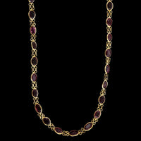 18K Yellow Gold Estate Ruby Necklace