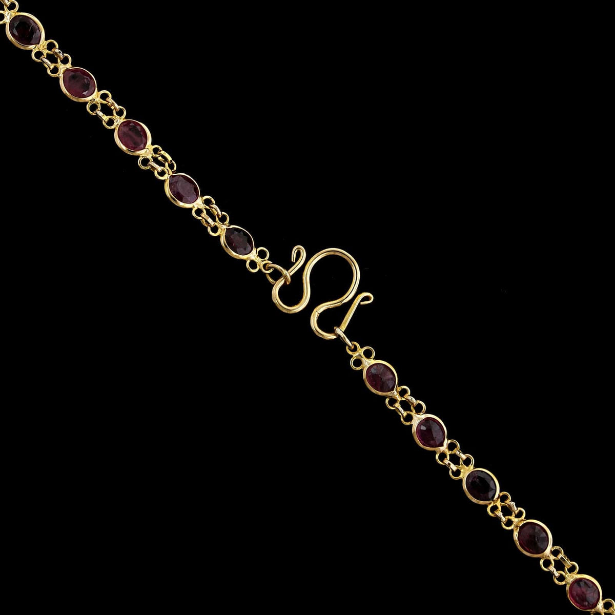 18K Yellow Gold Estate Ruby Necklace