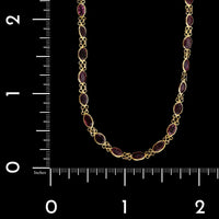 18K Yellow Gold Estate Ruby Necklace