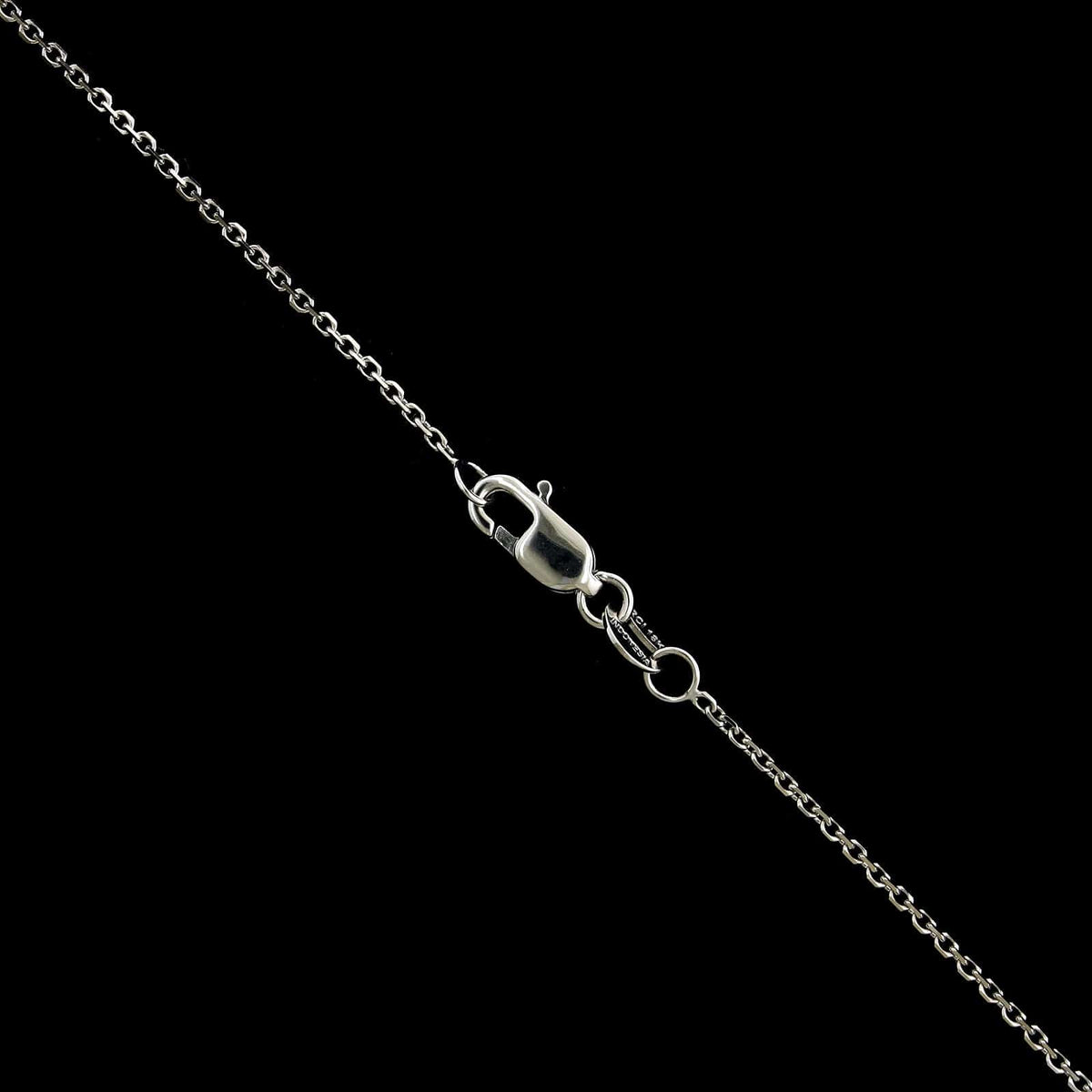 18K White Gold Estate Sapphire and Diamond Pendant