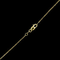 14K Yellow Gold Estate Blue Enamel Orthodox Cross Pendant Necklace