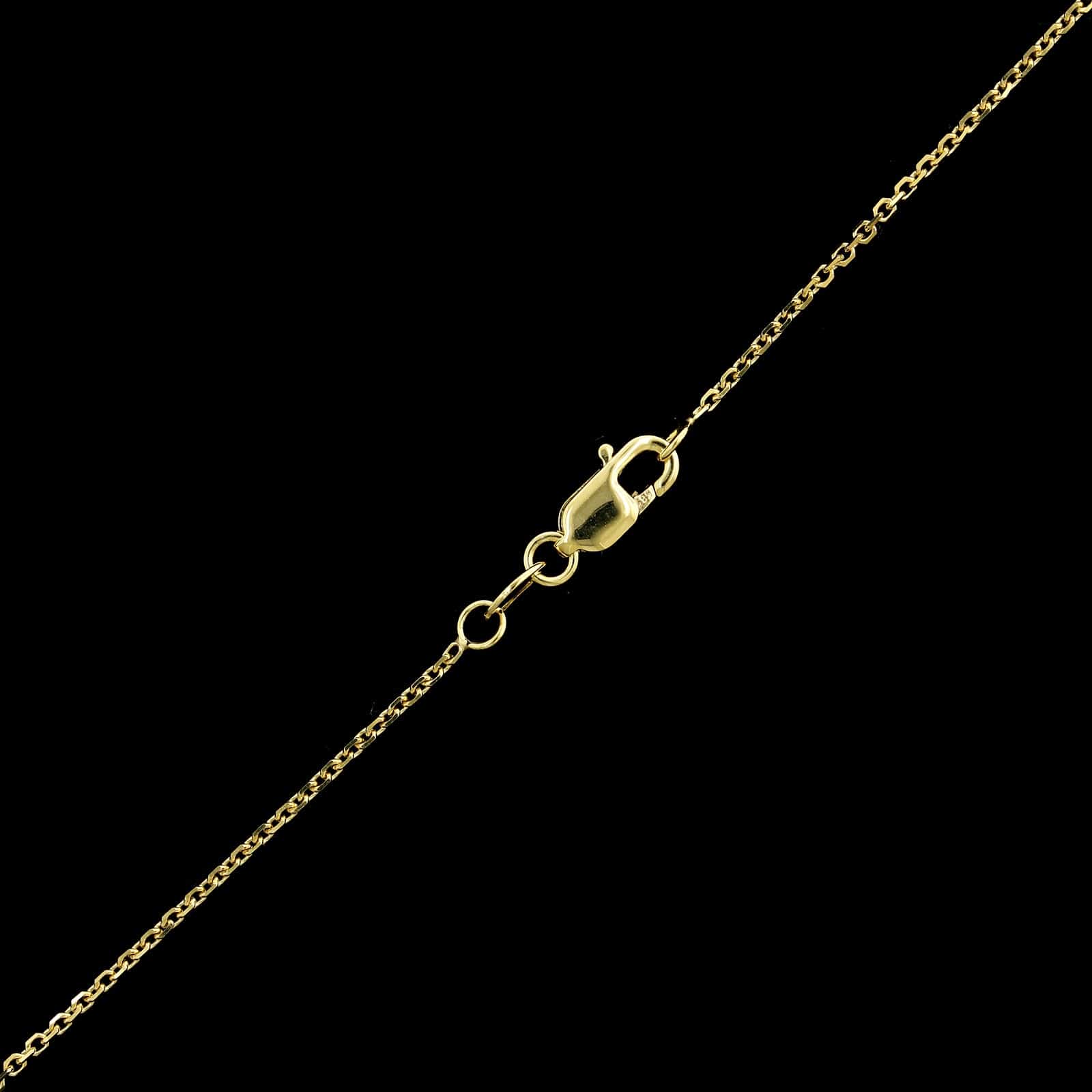 14K Yellow Gold Estate Blue Enamel Orthodox Cross Pendant Necklace