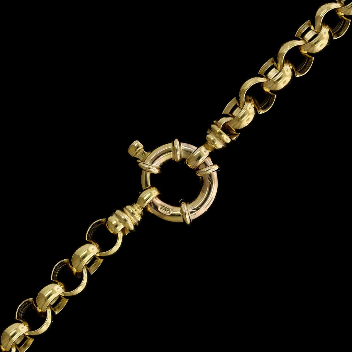 14K Yellow Gold Estate Rolo Link Necklace