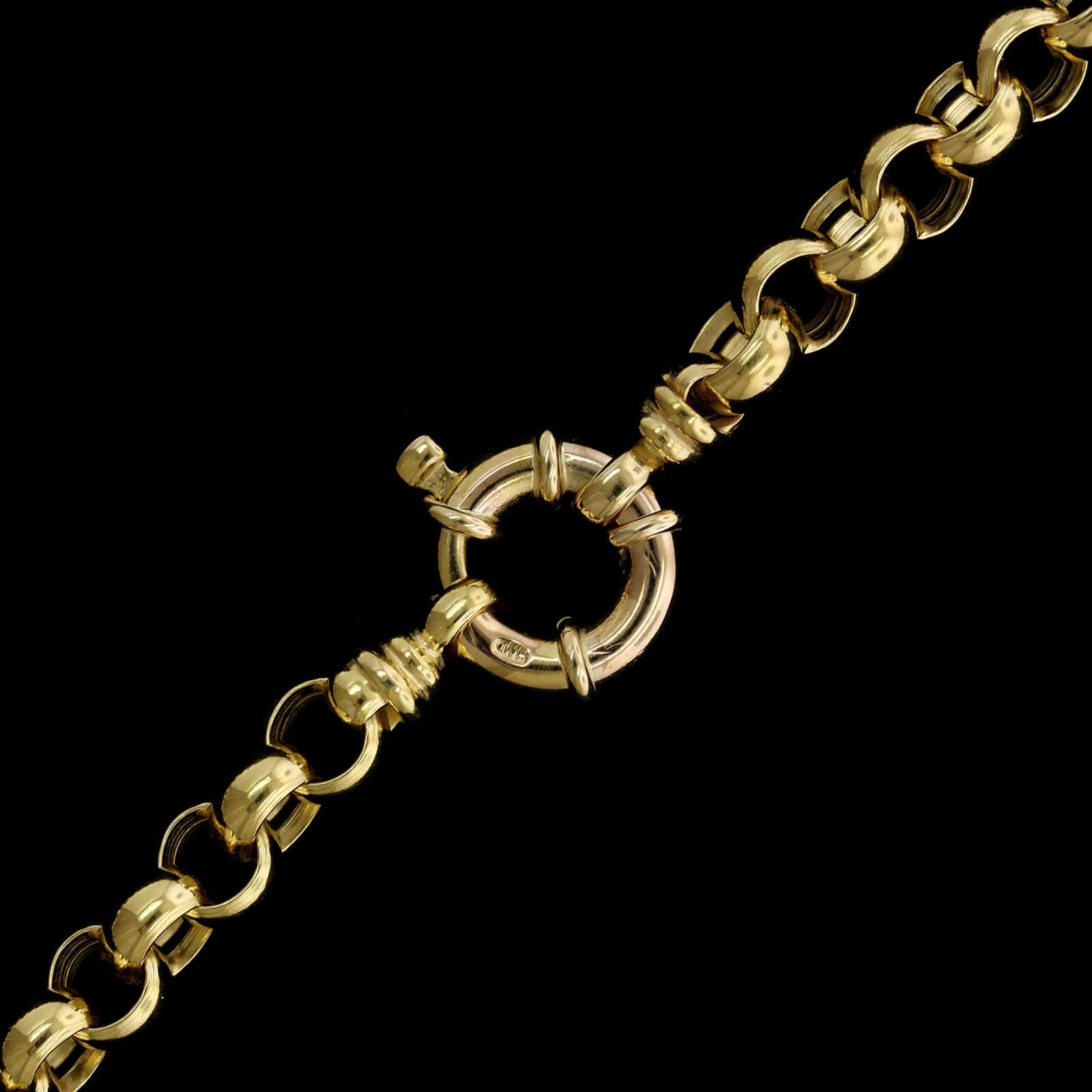 14K Yellow Gold Estate Rolo Link Necklace