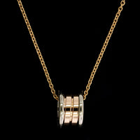 Bulgari 18K Rose and White Gold Estate B.Zero1 Pendant Necklace