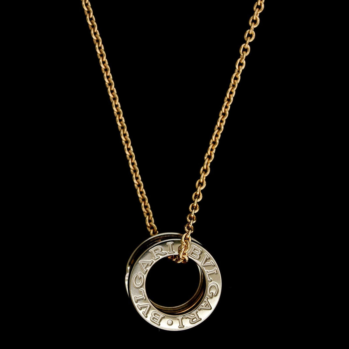Bulgari 18K Rose and White Gold Estate B.Zero1 Pendant Necklace