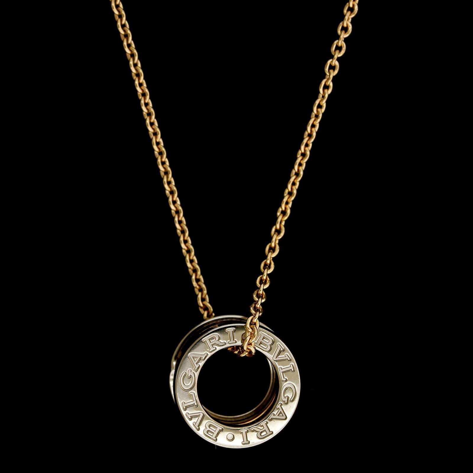 Bulgari 18K Rose and White Gold Estate B.Zero1 Pendant Necklace