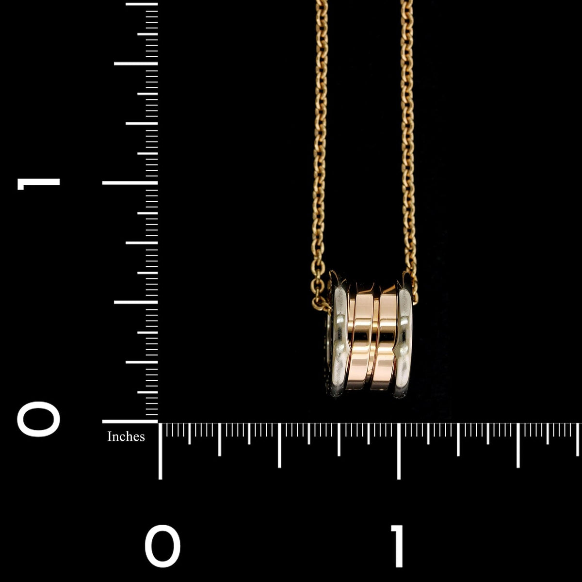 Bulgari 18K Rose and White Gold Estate B.Zero1 Pendant Necklace