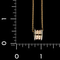 Bulgari 18K Rose and White Gold Estate B.Zero1 Pendant Necklace