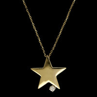 18K Yellow Gold Estate Diamond Star Pendant