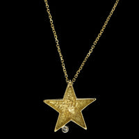 18K Yellow Gold Estate Diamond Star Pendant