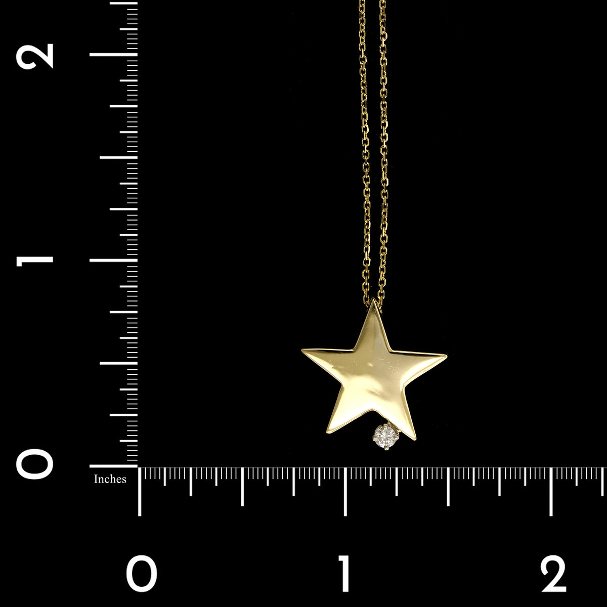 18K Yellow Gold Estate Diamond Star Pendant