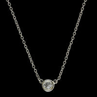 Tiffany & Co. Elsa Peretti Platinum Estate Diamond by the Yard Single Diamond Pendant Necklace
