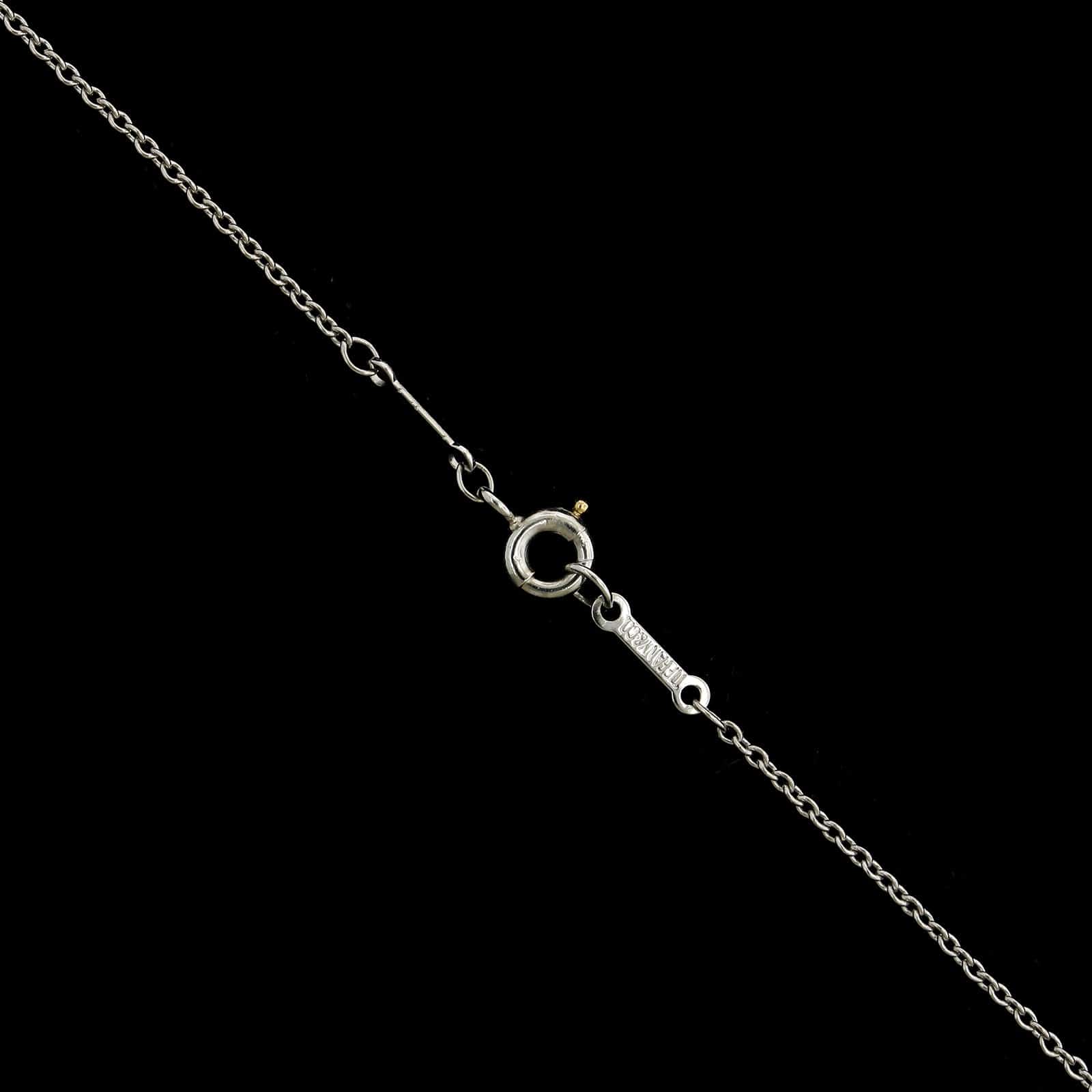 Tiffany & Co. Elsa Peretti Platinum Estate Diamond by the Yard Single Diamond Pendant Necklace