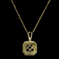 14K Yellow Gold Estate Garnet and Diamond Pendant