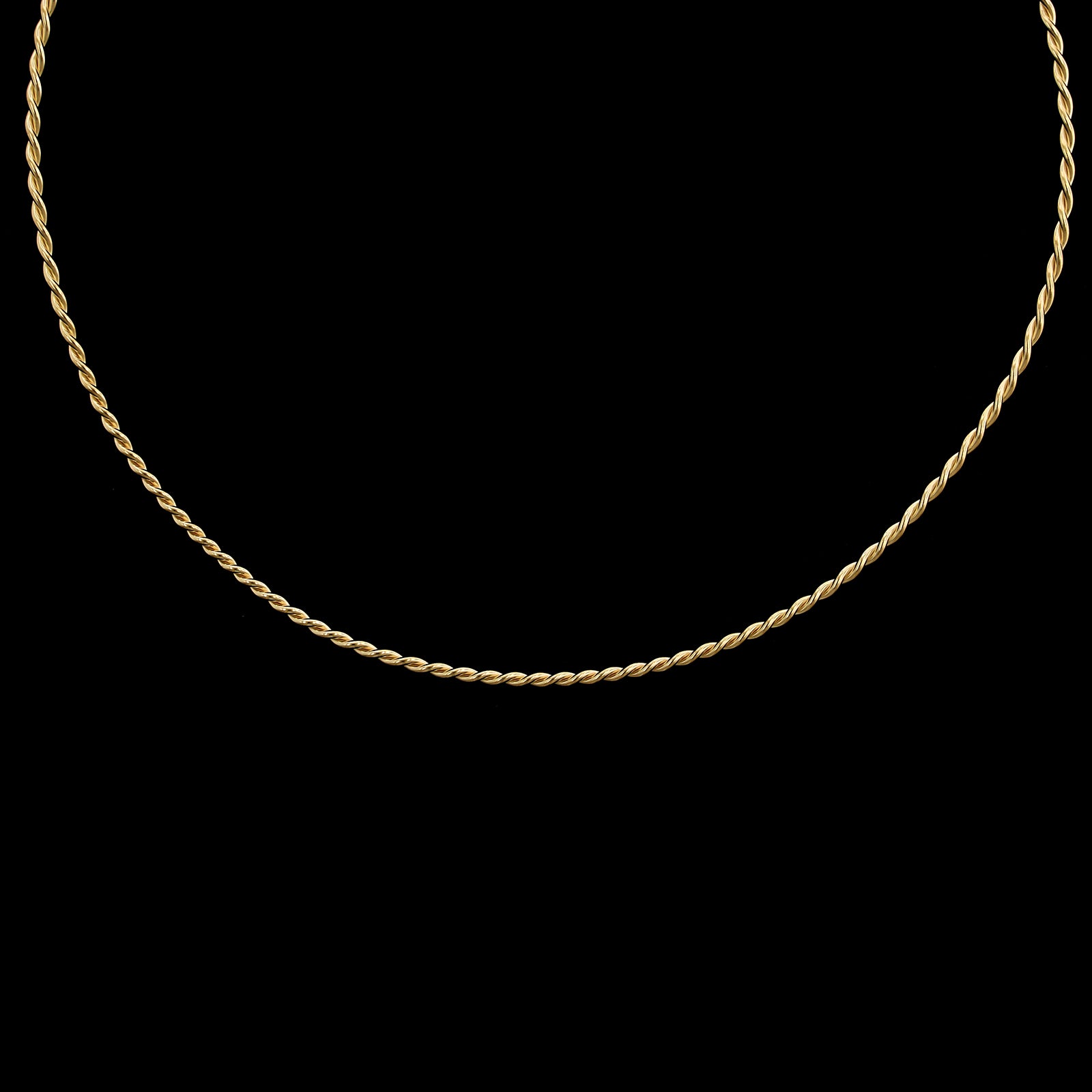14K Yellow Gold Estate Twisted Collar Necklace