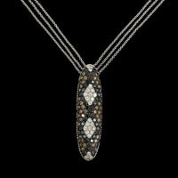 18K White Gold Estate Colored Diamond Pendant