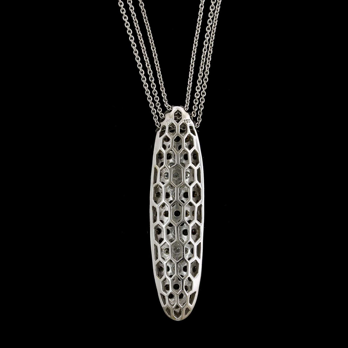 18K White Gold Estate Colored Diamond Pendant