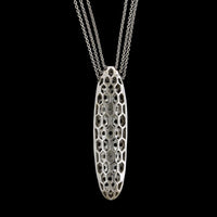 18K White Gold Estate Colored Diamond Pendant