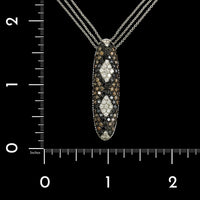 18K White Gold Estate Colored Diamond Pendant