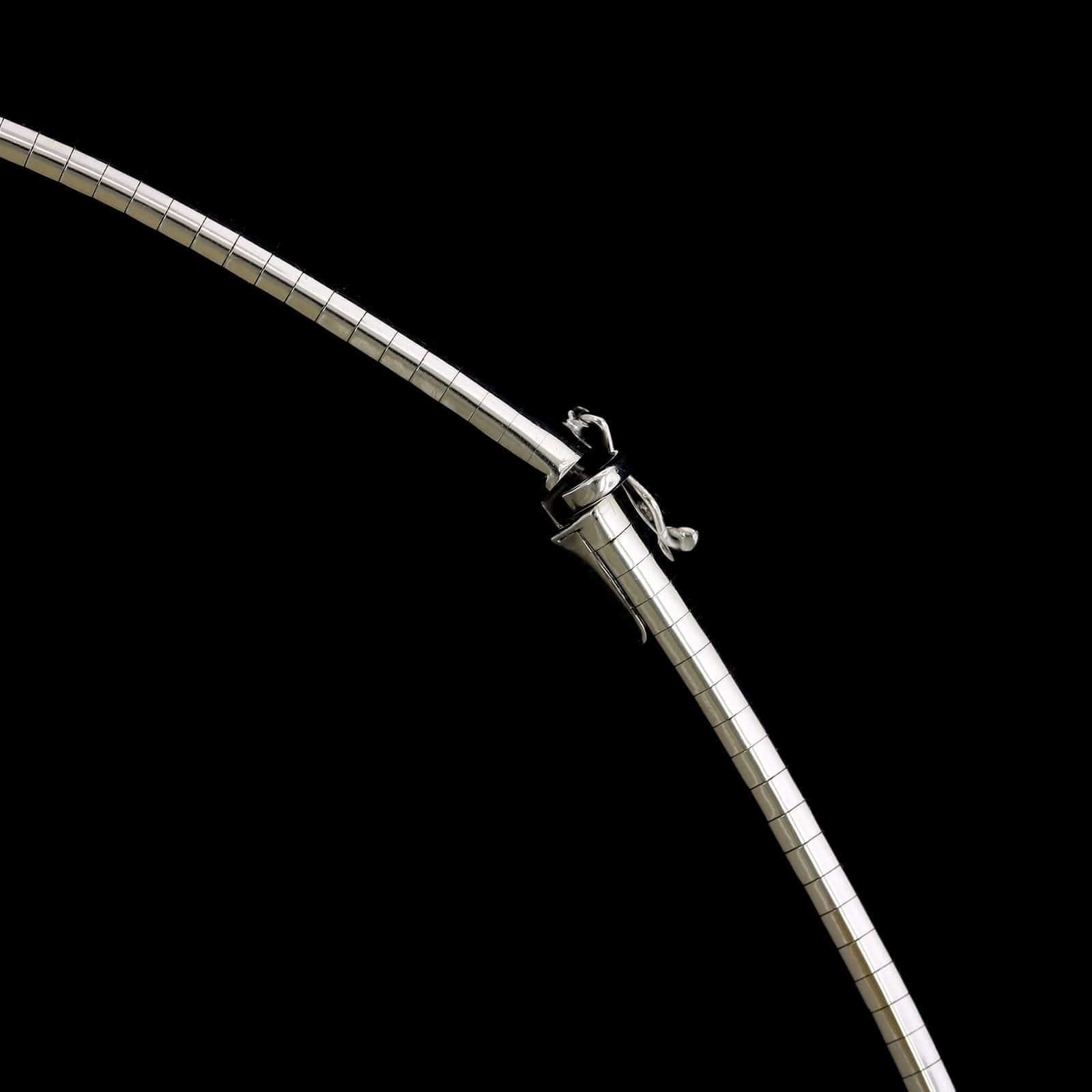 14K White Gold Estate Omega Necklace