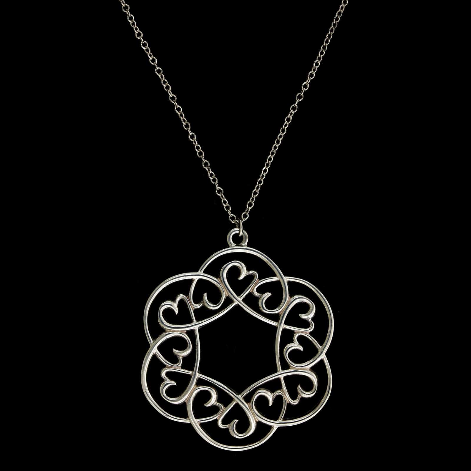 Tiffany & Co. Sterling Silver Estate Paloma Picasso Loving Heart Pendant Necklace