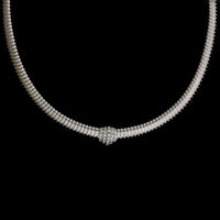 Carlo Weingrill 18K White Gold Estate Diamond Tubogas Necklace
