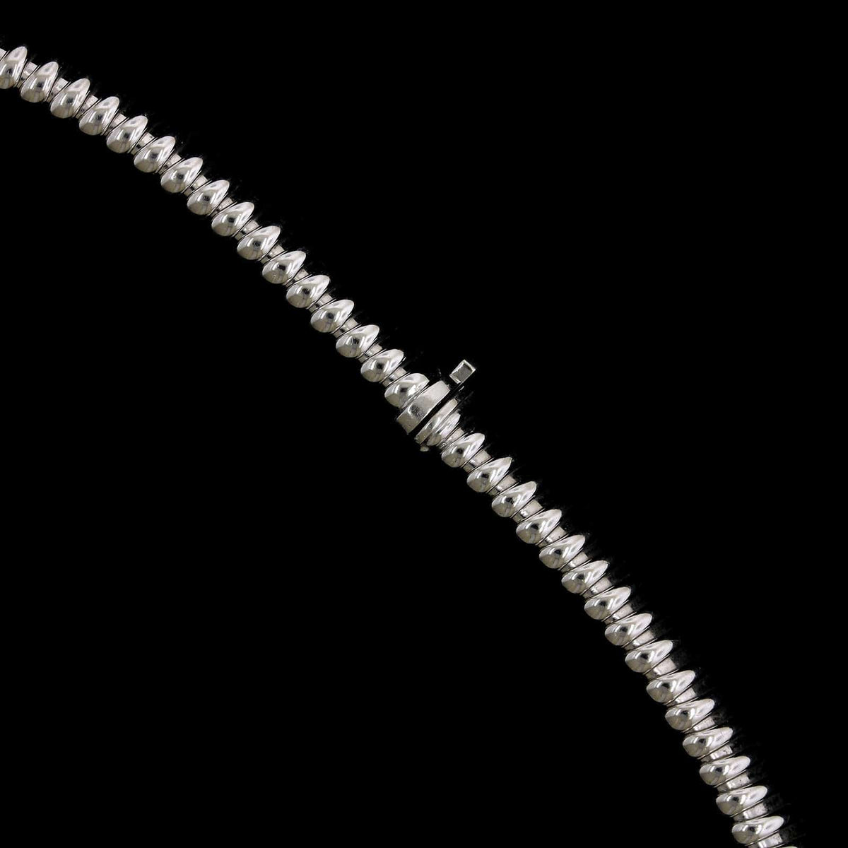 Carlo Weingrill 18K White Gold Estate Diamond Tubogas Necklace