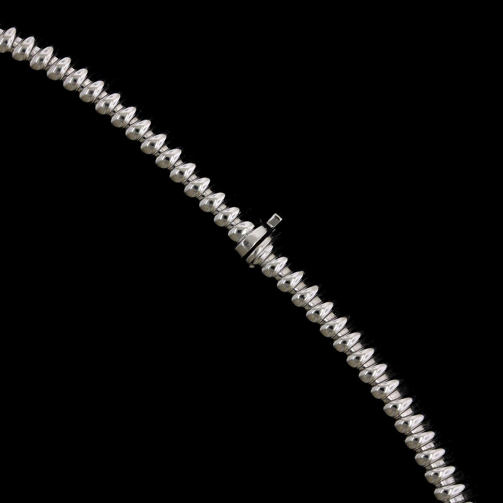 Carlo Weingrill 18K White Gold Estate Diamond Tubogas Necklace