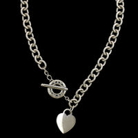 Tiffany & Co. Sterling Silver Estate Heart Toggle Necklace