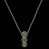 18K White Gold Estate Diamond Pendant Necklace