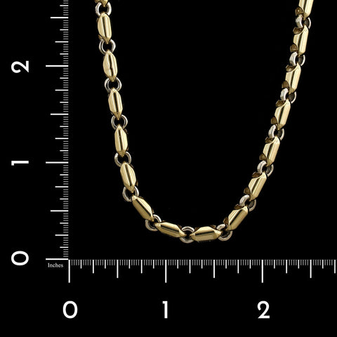 14K Two-tone Estate Fancy Link Chain – Long's Jewelers