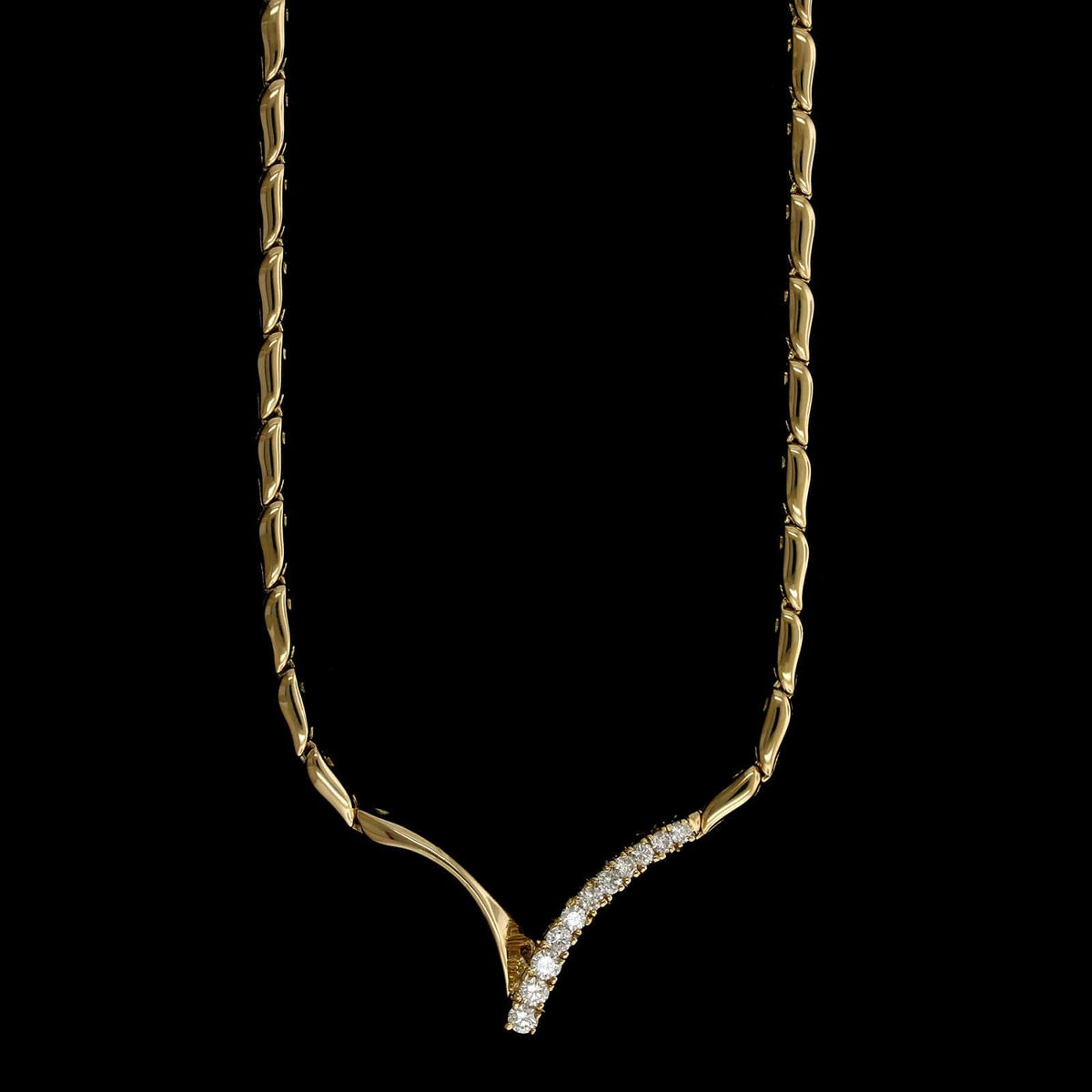 14K Yellow Gold Estate Diamond Necklace