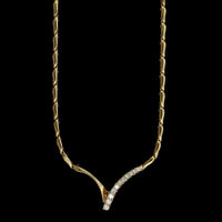 14K Yellow Gold Estate Diamond Necklace