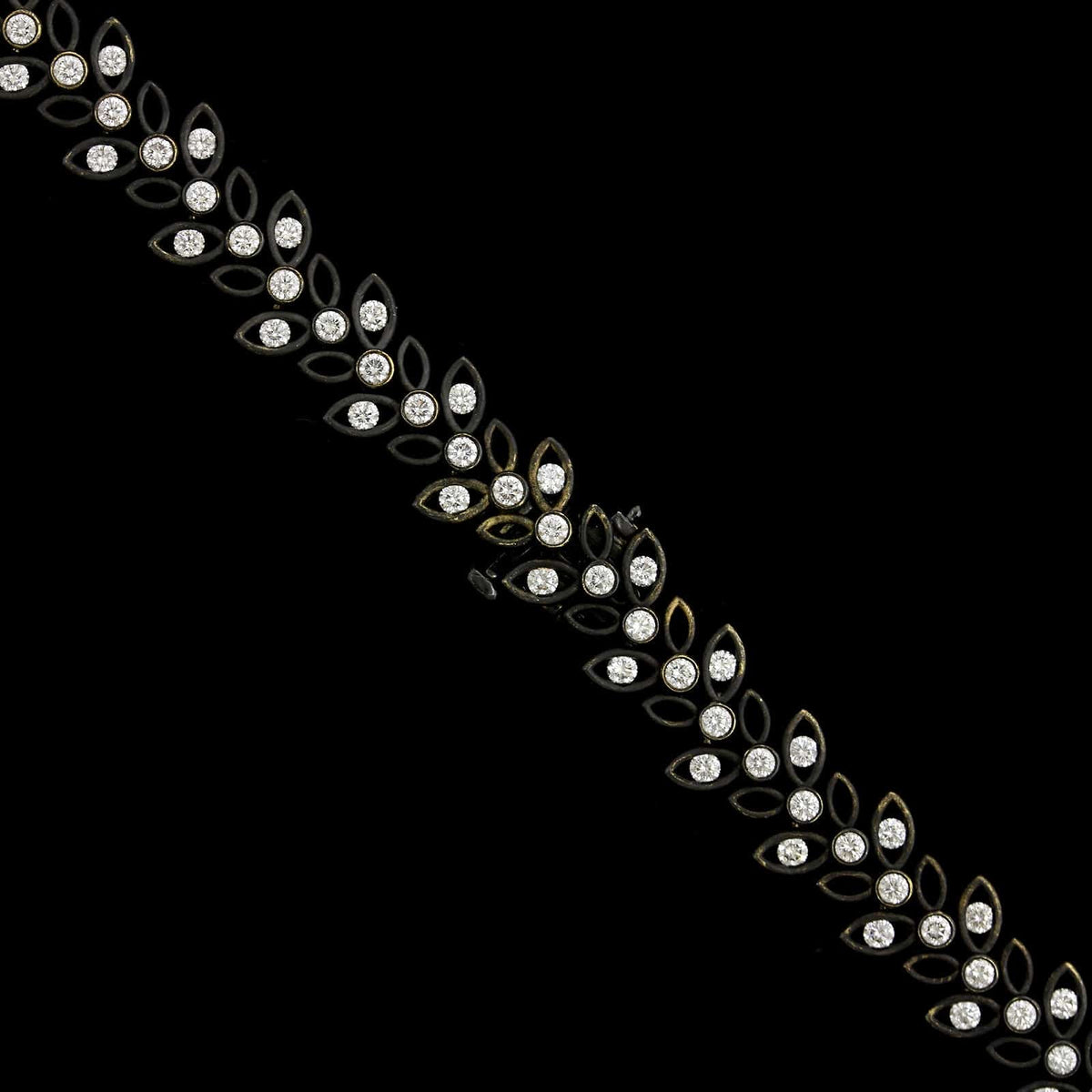 Jack Kelege 18K White Gold Estate Black Rhodium Diamond Necklace
