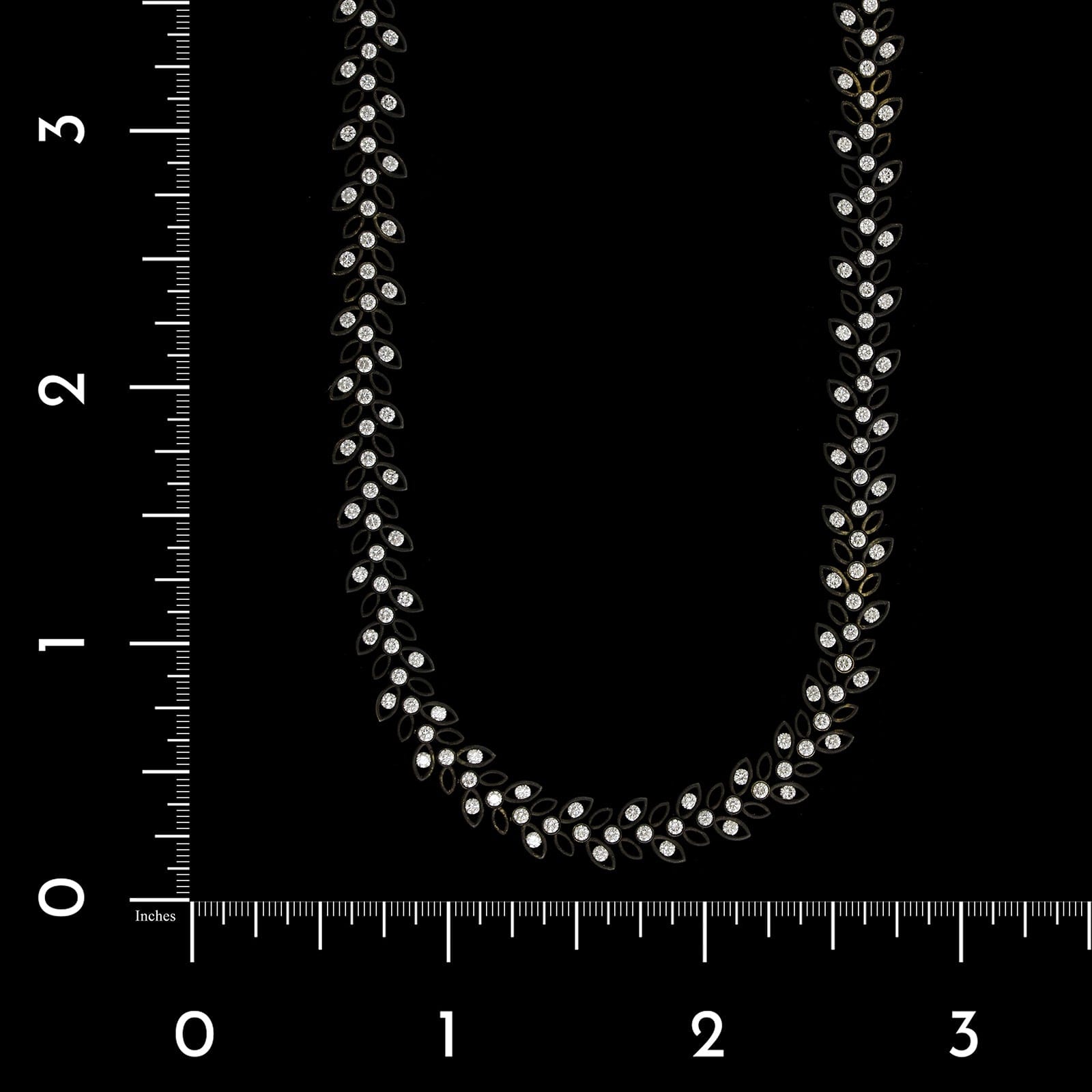 Jack Kelege 18K White Gold Estate Black Rhodium Diamond Necklace