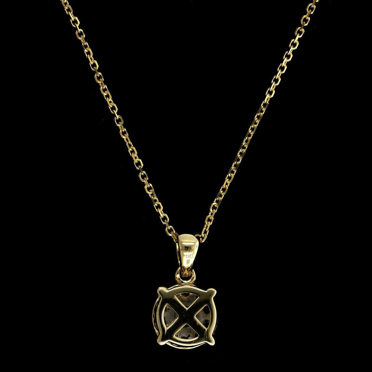 14K Yellow Gold Estate Diamond Pendant Necklace