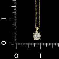 14K Yellow Gold Estate Diamond Pendant Necklace