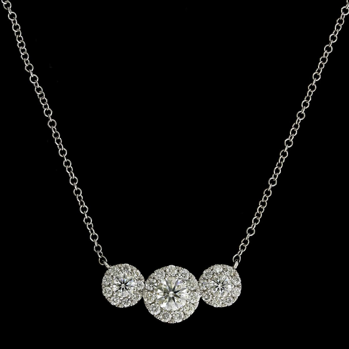 14K White Gold Estate Diamond Necklace