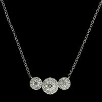 14K White Gold Estate Diamond Necklace