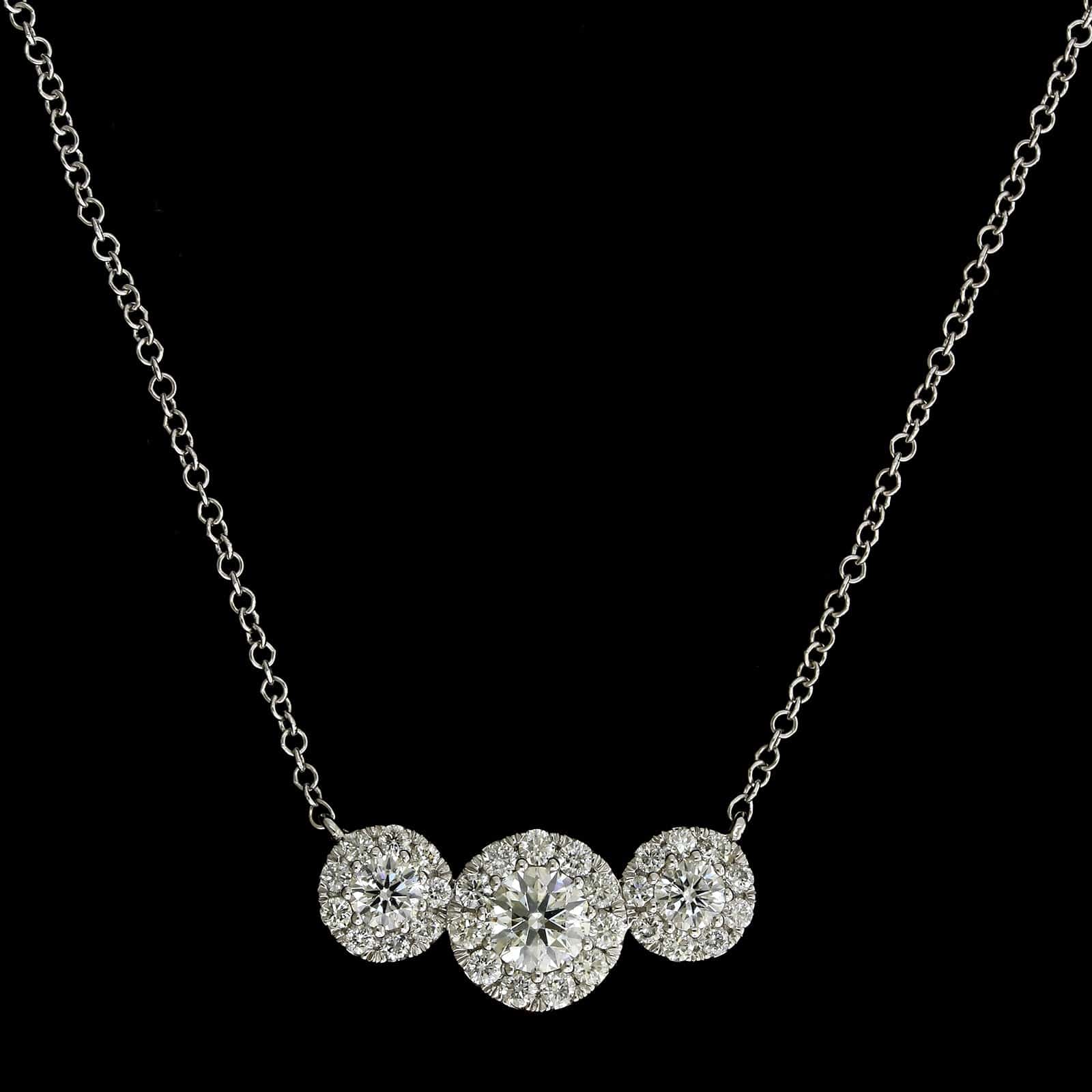 14K White Gold Estate Diamond Necklace