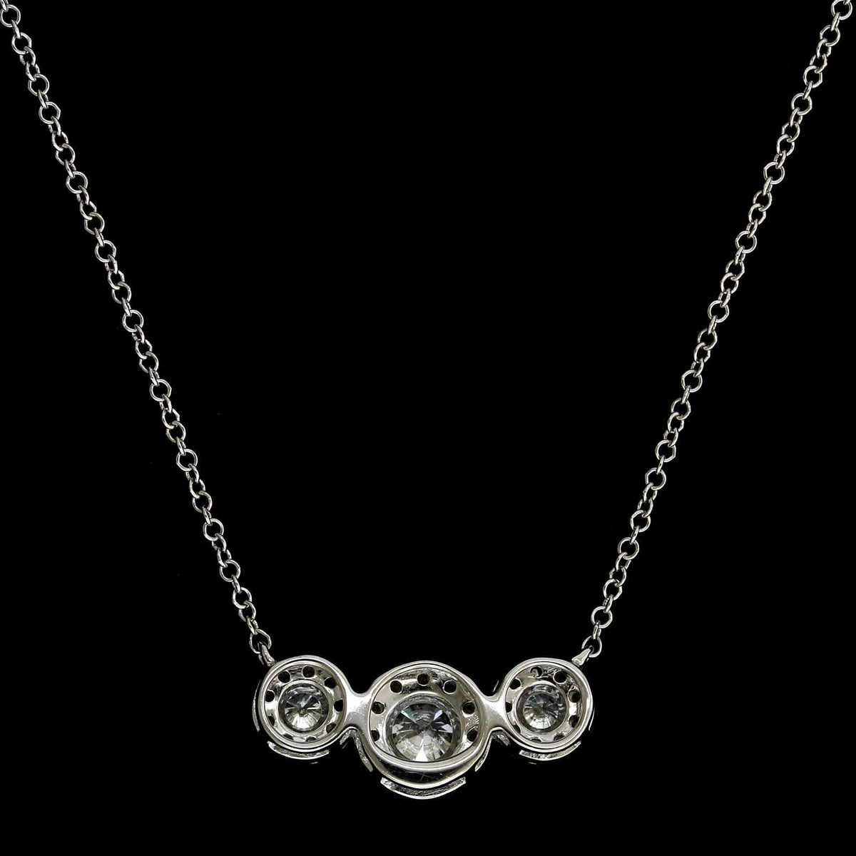 14K White Gold Estate Diamond Necklace