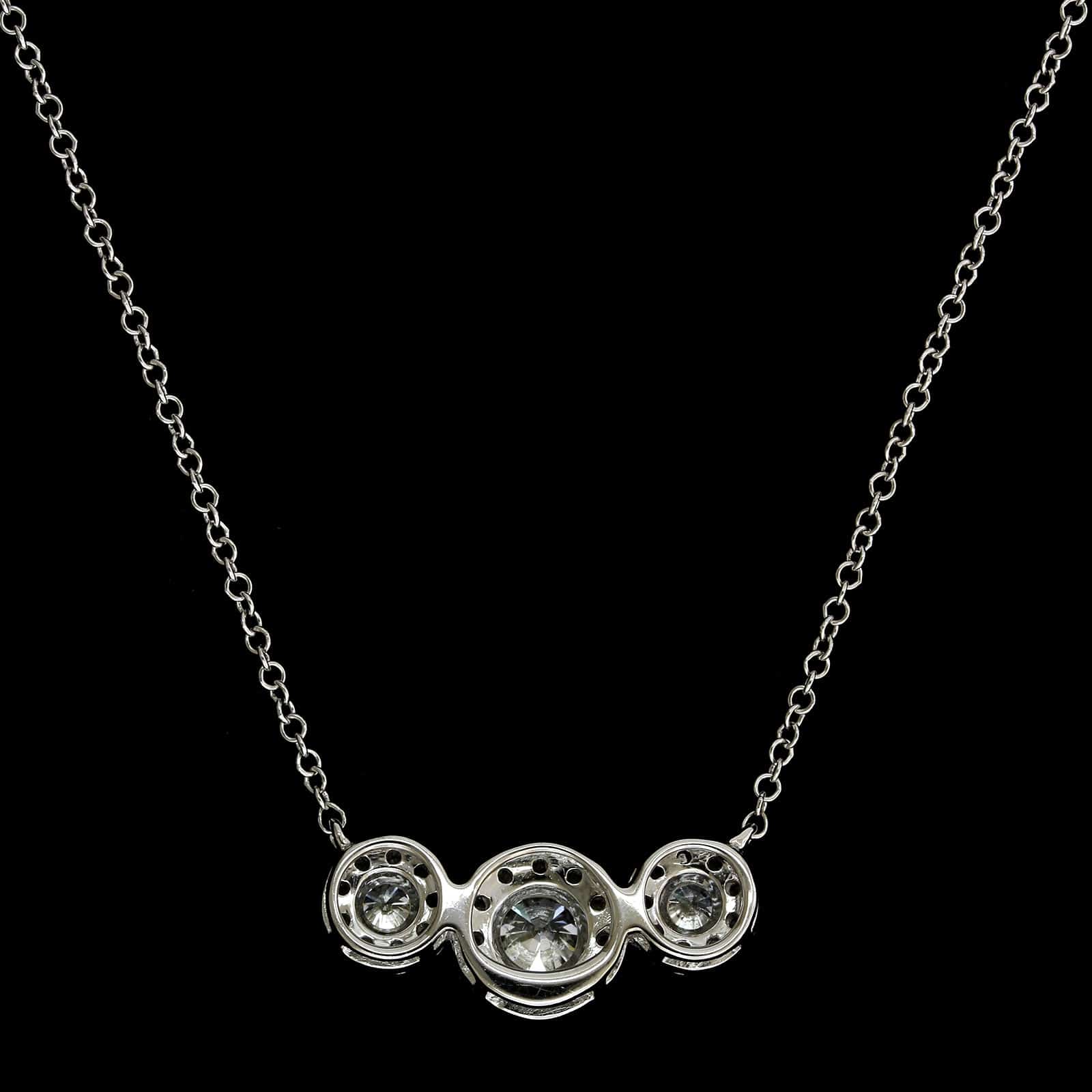 14K White Gold Estate Diamond Necklace