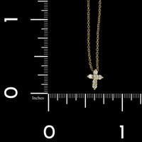 Roberto Coin 18K Yellow Gold Estate Diamond Tiny Treasures Diamond Cross Pendant Neckalce