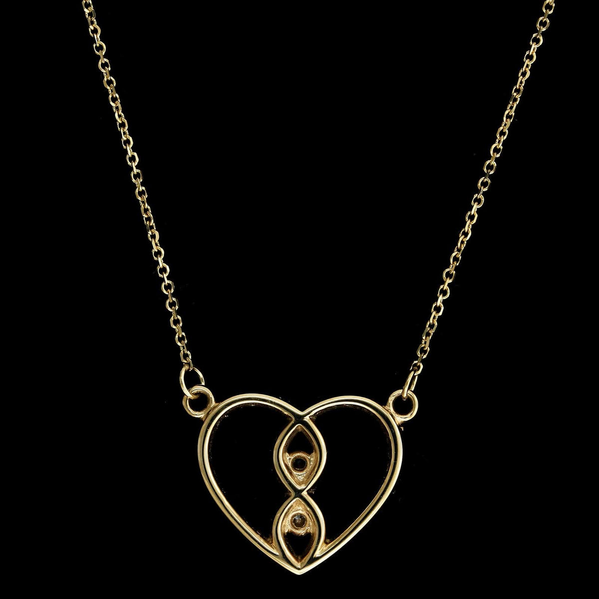 14K Yellow Gold Estate Ruby and Diamond Heart Pendant