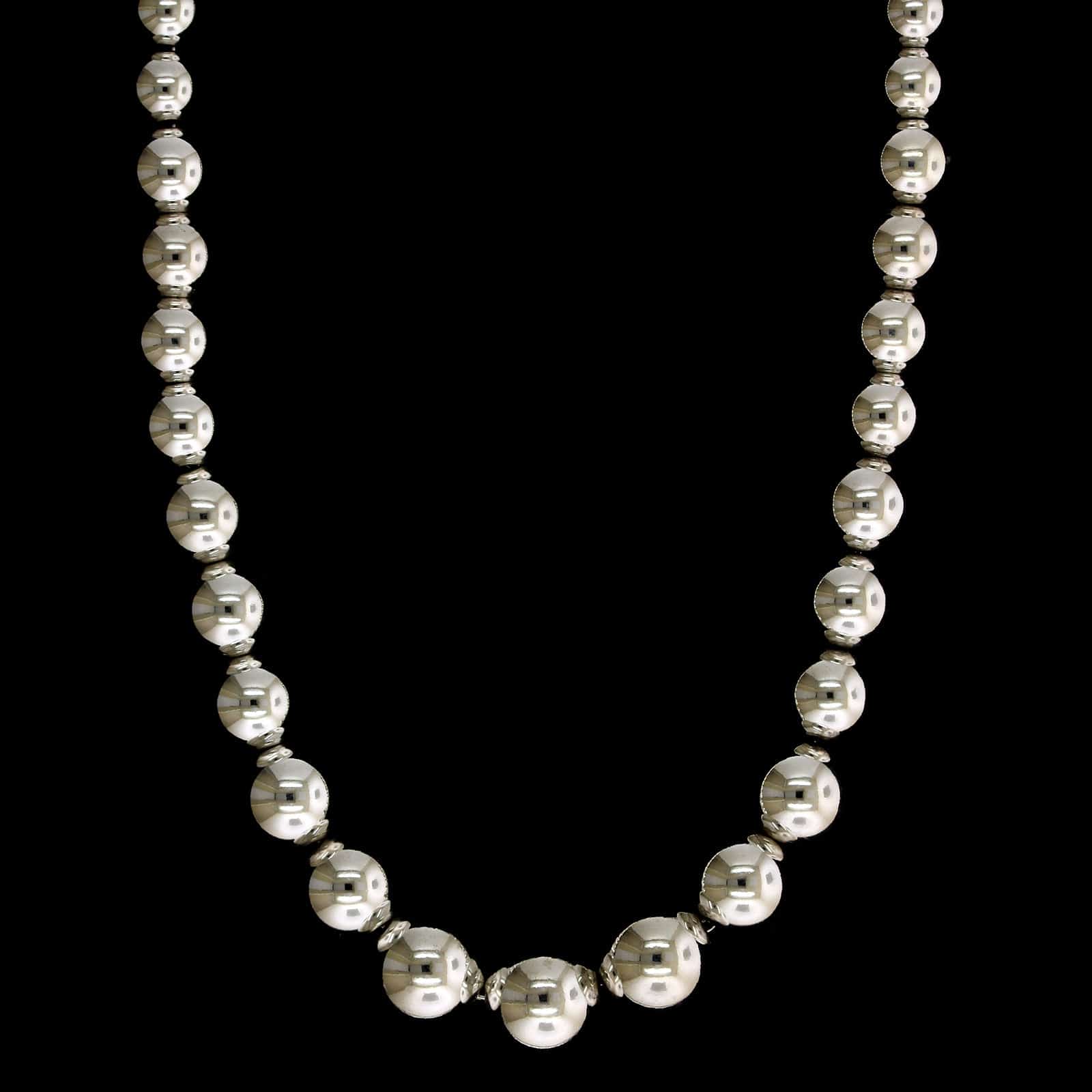 Tiffany & Co. Sterling Silver Estate Hardwear Graduated Ball Necklace